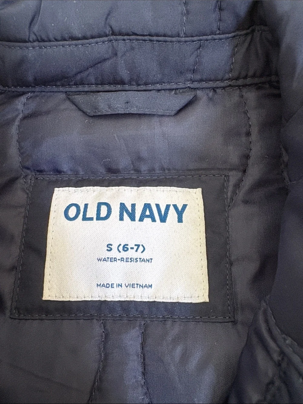 Old Navy Navy Quilted Button Front Jacket
